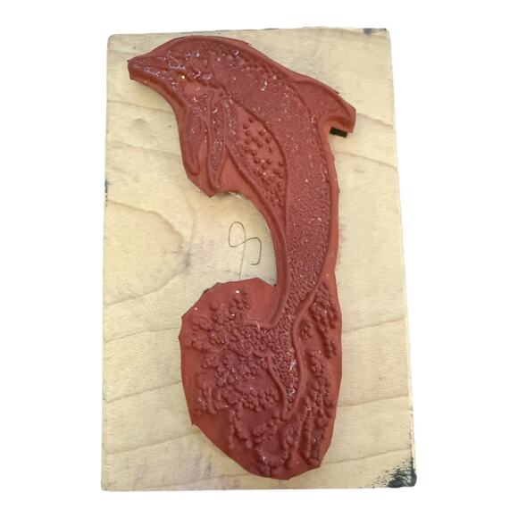 Dolphin Jumping Out Of Water Large Custom Unbranded Rubber Stamp - Picture 2 of 2